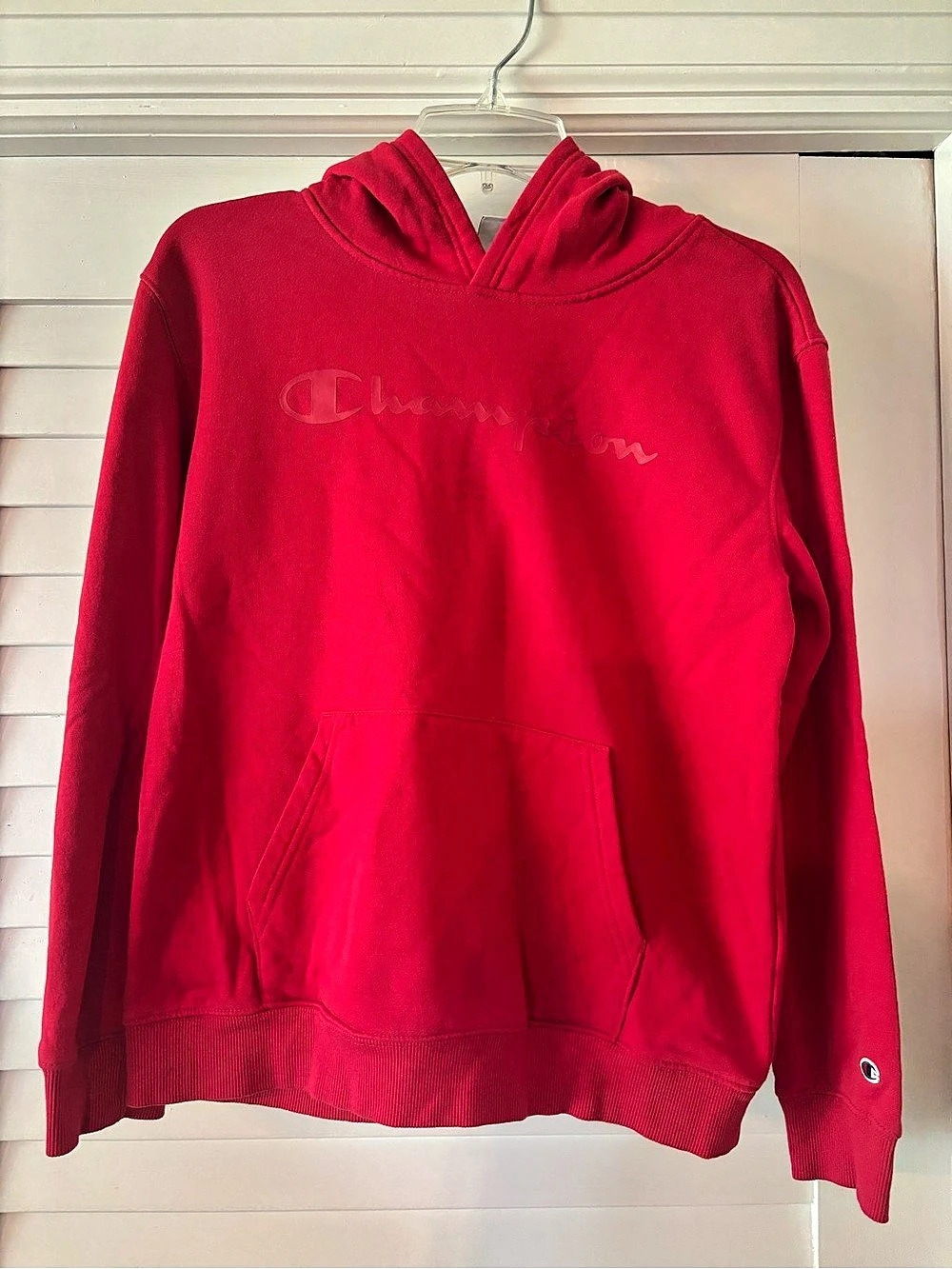 Champion Kids Everyday Fleece Logo Hoodie Red Size Large